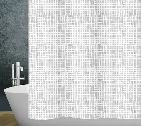Tenda Per Doccia Vasca Da Bagno Impermeabile Pvc 12 Ganci Decorazione Classica Bianca E Grigio 240x200 Cm 59601950