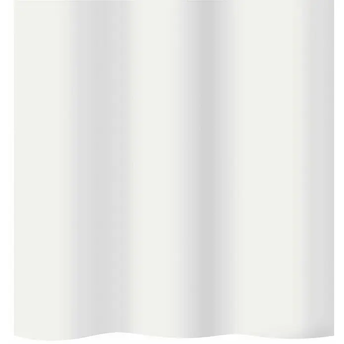 Sanidecor Duschvorhang Basic - B x H: 180 x 200 cm, Kunststoff, Weiß - Weißer Stoffvorhang mit sanften Falten und einer wellenförmigen Unterkante für eine elegante Fensterdekoration.