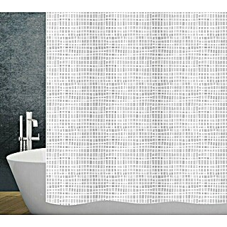 Diaqua Textil-Duschvorhang Check (B x H: 240 x 180 cm, Hellgrau/Weiß)