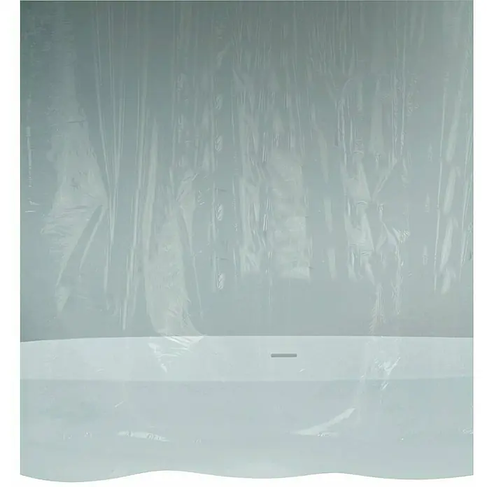 Sanidecor Duschvorhang Basic - B x H: 180 x 200 cm, Kunststoff, Transparent - Duschvorhang aus transparentem Kunststoff mit weißem Saum. Ideal für jedes Badezimmer, bietet Schutz und hält das Bad trocken.