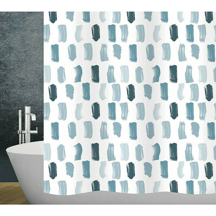 Diaqua Textil-Duschvorhang Paint (B x H: 120 x 200 cm, Blau/Weiß) | BAUHAUS