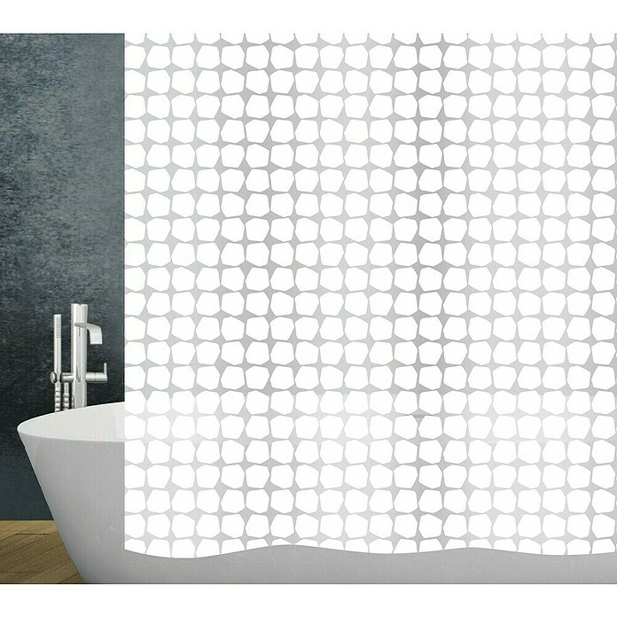 Diaqua Peva Duschvorhang Rocky (B x H: 180 x 200 cm, Weiß/Hellgrau) | BAUHAUS