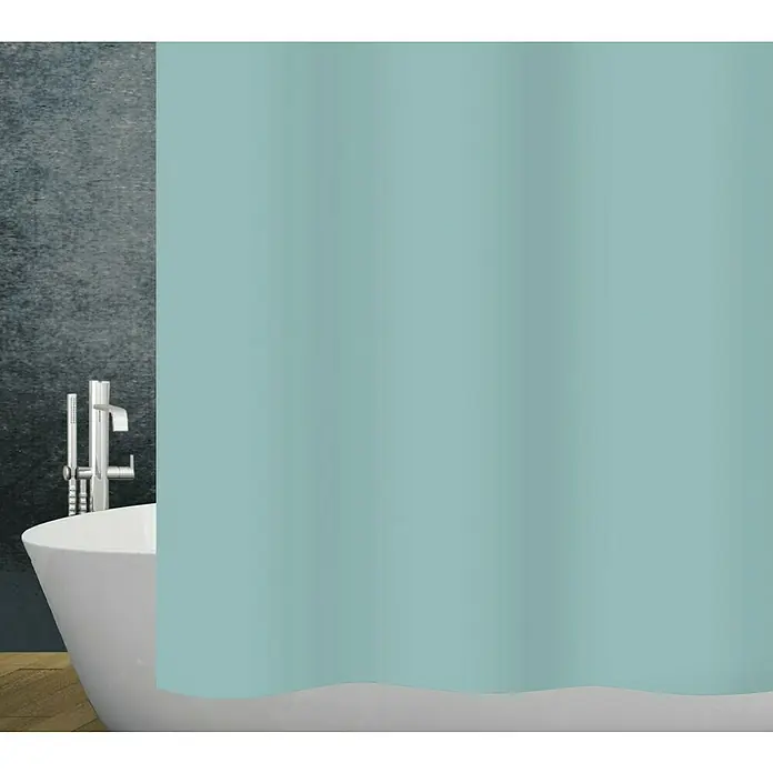 Diaqua Duschvorhang Basic - B x H: 120 x 200 cm, Kunststoff, Mint - Elegante Badewanne mit minimalistischem Wasserhahn und einem stilvollen, mintgrünen Duschvorhang für ein entspannendes Badeerlebnis.