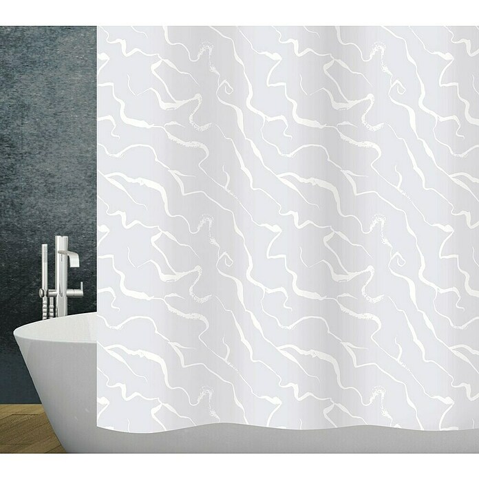 Diaqua Douchegordijn, textiel Dorian 180 (180 x 200 cm, Wit) | BAUHAUS