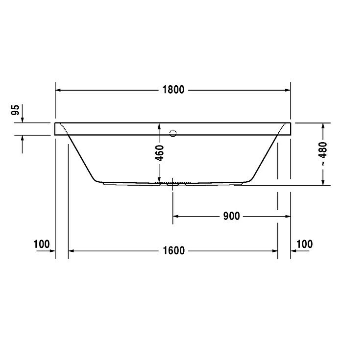 Duravit Happy D.2 Badewanne (180 x 80 cm, Rechteck, Sanitäracryl, Weiß)