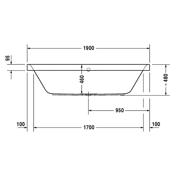 Duravit Happy D.2 Badewanne (190 x 90 cm, Rechteck, Sanitäracryl, Weiß)