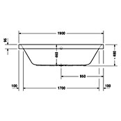 Duravit Happy D.2 Badewanne (190 x 90 cm, Rechteck, Sanitäracryl, Weiß)