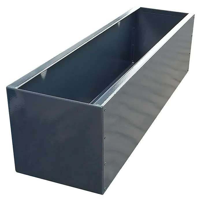 WMT Pflanzkasten RAL 7016 - L x B x H: 100 x 20 x 20 cm, Anthrazit, Geeignet für: Stabgitterzäune, Stahl - Metall-Pflanzkasten in Anthrazit für den Innen- und Außenbereich. Ideal für Blumen und Kräuter, robust und stilvoll.