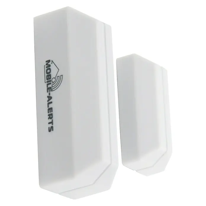 Mobile-Alerts Funk-Fensterkontakt MA10800-1 - Batteriebetrieben, Weiß, Schwarz, 1,9 x 1,8 x 5,3 cm - Ein Set aus zwei weißen Mobile Alerts Tür- und Fenstersensoren, ideal zur Überwachung von Öffnungen.