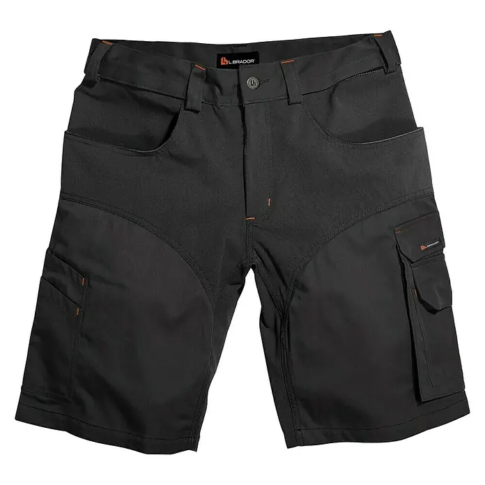 L.Brador Arbeitshose 1490 B - Herren, Konfektionsgröße: 56, Schwarz - Schwarze Labrador-Arbeitsshorts mit praktischen Taschen und robustem Material. Ideal für Handwerker und den Einsatz bei der Arbeit.
