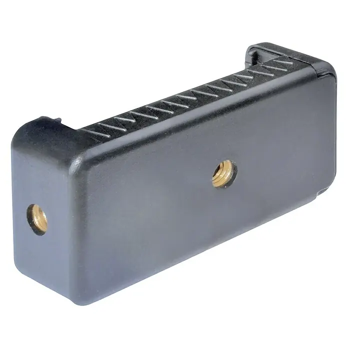 Piher Soporte para teléfono móvil 34056 - 3,5 " - 4,7 " - Bloque accesorio negro para cámara con dos orificios dorados para montaje en trípodes y otros equipos.