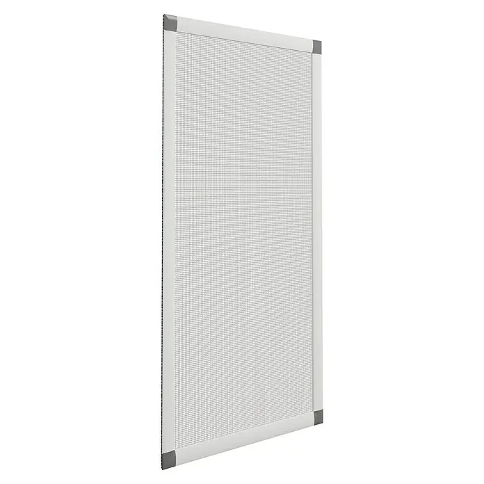 Mosquitera para ventana para ventana corredera - An x Al: 70 x 130 cm, Montaje de la mosquitera: Inserción, Color bastidor: Plata - Primer plano de una mosquitera con marco gris y malla fina, ideal para mantener los insectos fuera y dejar entrar aire fresco.