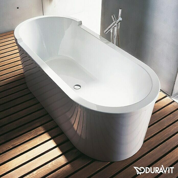 Duravit Starck 1 Freistehende Badewanne180 x 80 cm, Sanitäracryl, Weiß Front View