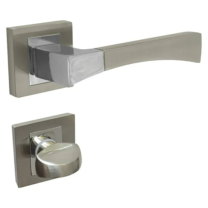 Lienbacher WC-Drückergarnitur Viola - Schlitzkopf/Olive - Moderne Türgriffe in Silberoptik. Elegantes Design für stilvolle Inneneinrichtung mit klaren Linien und hochwertiger Verarbeitung.