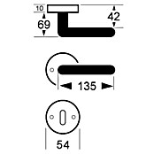 Lienbacher Zimmertürgarnitur Sonata (Türstärke: 24 - 45 mm, Verchromt, Nickel, Buntbart BB)
