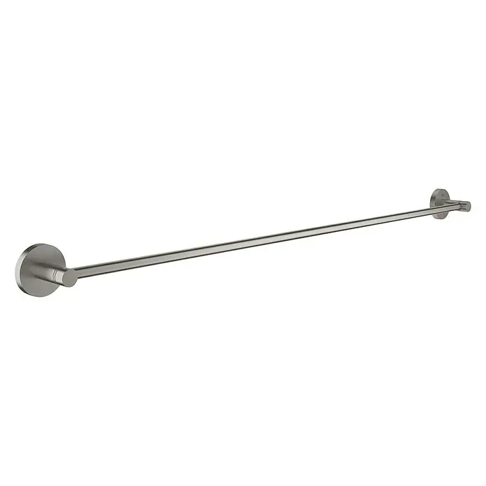 Grohe Essentials Badetuchhalter - Breite: 85,4 cm, Supersteel, Glänzend - Eine moderne Handtuchstange aus gebürstetem Edelstahl für das Badezimmer. Sie besticht durch schlichtes Design und hohe Funktionalität.