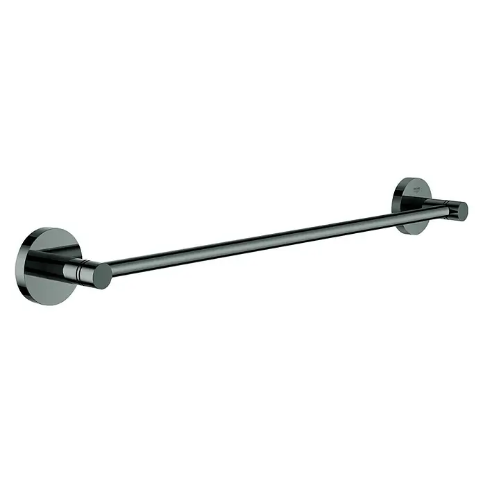 Grohe Essentials Badetuchhalter - Breite: 50,4 cm, Hard Graphite, Glänzend - Schwarzer Handtuchhalter für das Badezimmer zur Wandmontage. Praktische Badaccessoires zur Aufbewahrung von Handtüchern.