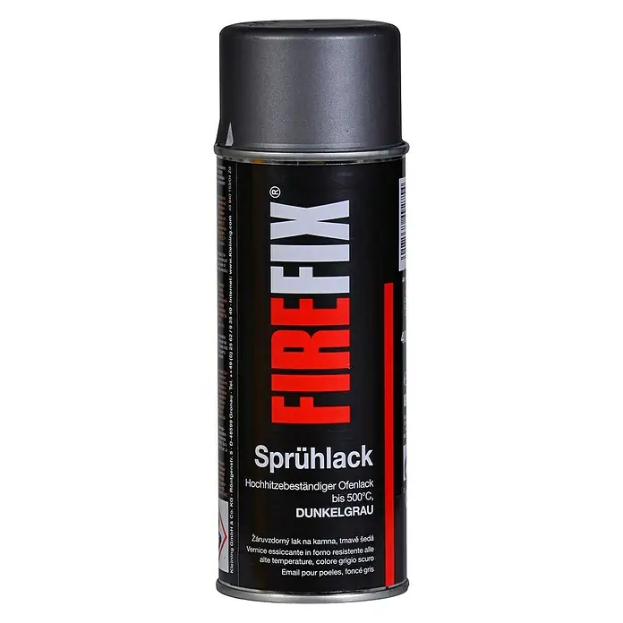 Firefix Ofen-Spray - Dunkelgrau, 0,4 l - FIREFIX Sprühlack für Öfen, hitzebeständig bis 500°C, in Dunkelgrau. Ideal zum Lackieren von Öfen und hitzebeständigen Oberflächen.