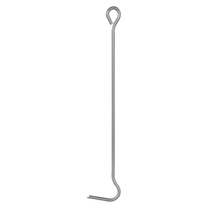 Feuerhaken - Länge: 47,5 cm, Stahl - Ofenanzünder mit Haken und Öse. Das lange Metallwerkzeug hat ein gebogenes Ende und eine Aufhängeschlaufe für einfache Bedienung.
