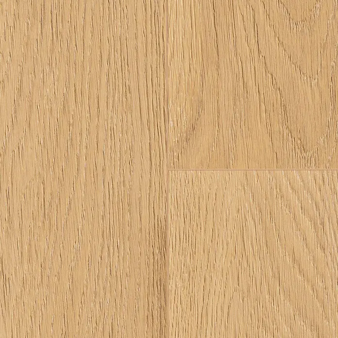 Classen Vinylbodenmuster GreenVinyl Traubeneiche gehobelt - 300 x 173 x 4 mm, Landhausdiele - Detailaufnahme eines hellen Eichenparkettbodens mit natürlicher Maserung für ein warmes und einladendes Ambiente.