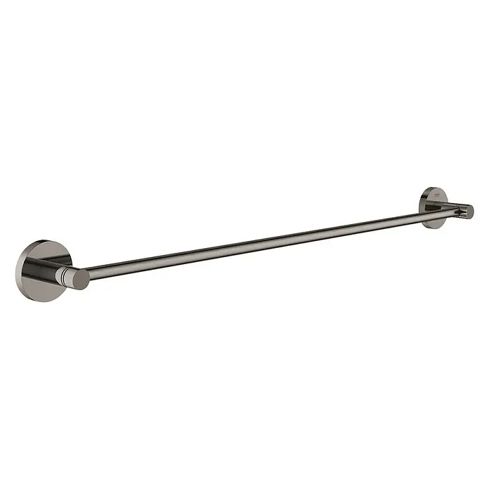 Grohe Essentials Badetuchhalter - Breite: 65,4 cm, Hard Graphite, Glänzend - Handtuchhalter zur Wandmontage, aus poliertem Chromstahl, für Bad oder Gäste-WC.