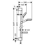 Hansgrohe Crometta Brausegarnitur Vario (Lochabstand: 62,5 cm, Anzahl Funktionen: 2, Chrom/Weiß, Glänzend)