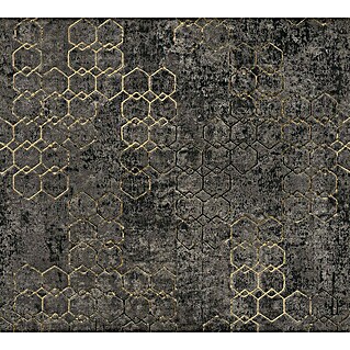 AS Creation New Walls Vliestapete Grafik (Anthrazit/Gold, Grafisch, 10,05 x 0,53 m)