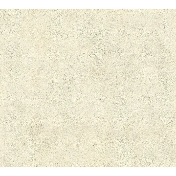 A.S. Création New Walls Vliestapete - Creme, Uni, 10,05 x 0,53 m - Eine Nahaufnahme einer beigen Tapete mit einer strukturierten, fast reliefartigen Oberfläche, ideal für dezente Wandgestaltungen.