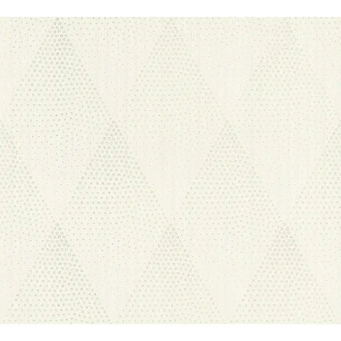 A.S. Création New Walls Vliestapete Rhombus - Weiß, Grafisch, 10,05 x 0,53 m - Elegante Tapete mit zartem Punktmuster. Die Textur verleiht jedem Raum eine edle Note. Ideal für stilvolle Wohnambiente und moderne Interieurs.