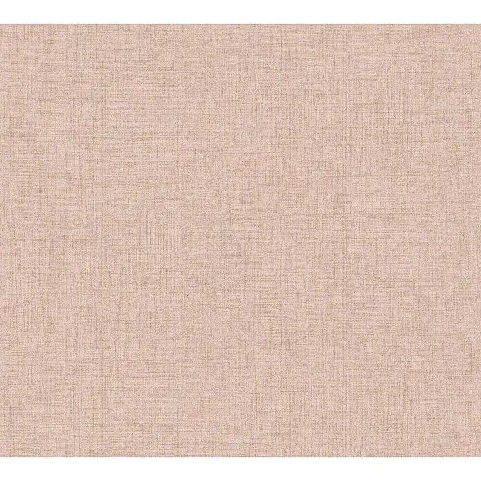 A.S. Création New Walls Vliestapete Textil - Rosé, Uni, 10,05 x 0,53 m - Detailaufnahme eines pastellrosa Stoffes, der eine feine, gewebte Textur zeigt. Perfekt für Textilien oder als subtiler Hintergrund geeignet.