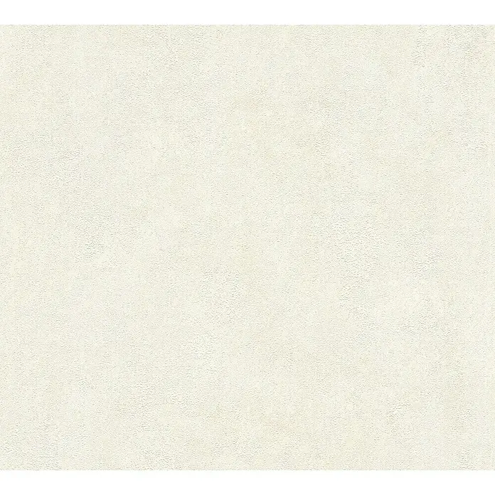 A.S. Création New Walls Vliestapete - Weiß, Uni, 10,05 x 0,53 m - Nahaufnahme einer beigen, strukturierten Tapete mit einer körnigen Oberfläche. Perfekt für ein dezentes und elegantes Wanddesign.