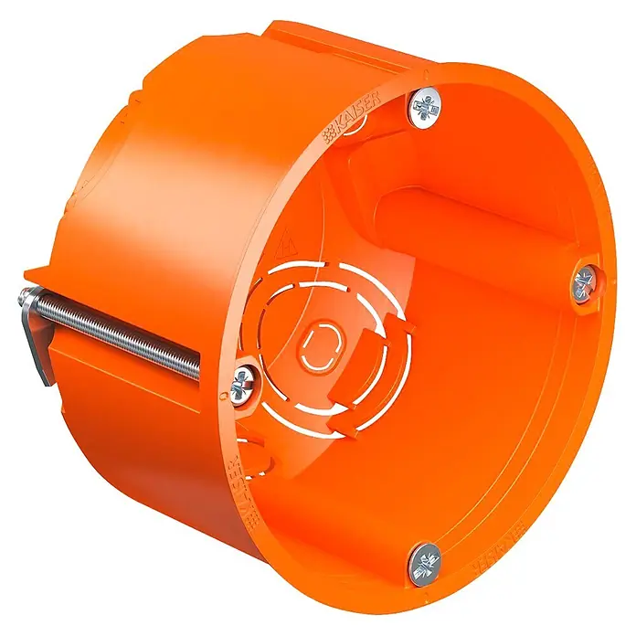 Kaiser Hohlwanddose 9064-02 - 68 x 62 mm, Hohlwand, Orange, 1 Stk. - Diagonale Ansicht