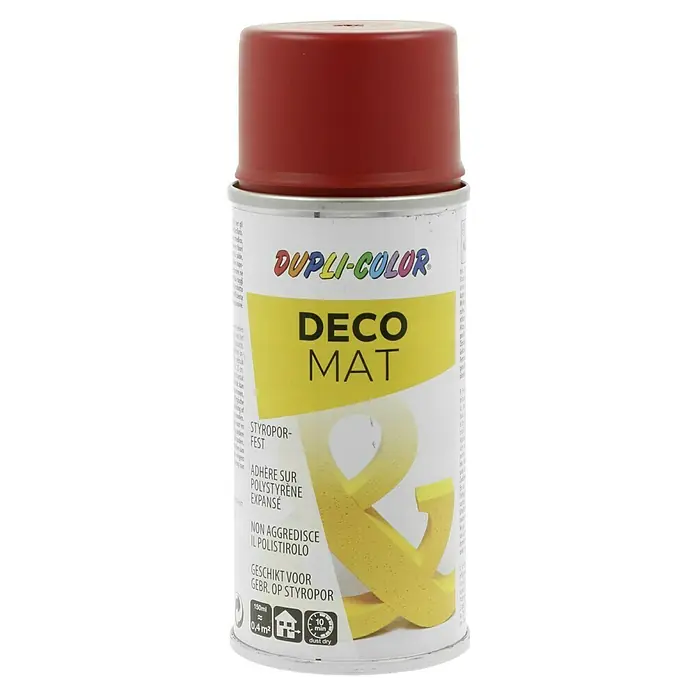 Dupli-Color Deco Mat Sprühlack RAL 3000 - Feuerrot, Matt, 150 ml - Dose Dupli-Color Deco Mat Sprühlack in Rot. Ideal zum Bemalen von Styropor, mit einer Deckfläche von 0,4 m² und einer Trockenzeit von 10 Minuten.