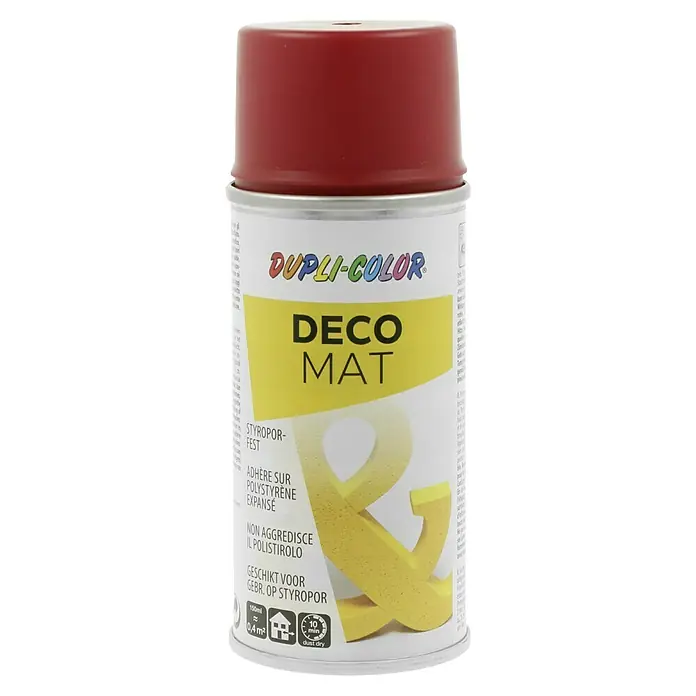 Dupli-Color Deco Mat Sprühlack RAL 3003 - Rubinrot, Matt, 150 ml - Dose Dupli-Color Deco Matt Sprühlack in Rot. Für Styropor geeignet, ideal für Dekorationen und Bastelarbeiten mit schneller Trocknungszeit.