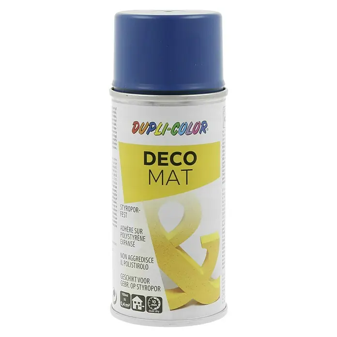 Dupli-Color Deco Mat Sprühlack RAL 5010 - Enzianblau, Matt, 150 ml - Dose Dupli-Color Deco Matt Sprühlack in Blau. Geeignet für Styropor, ideal für kreative Deko-Projekte mit schneller Trocknungszeit.