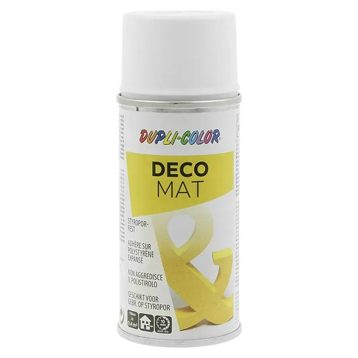 Dupli-Color Deco Mat Sprühlack - Weiß, Matt, 150 ml - Dose Dupli-Color Deco Matt Sprühlack, geeignet für Styropor. Ideal für Hobby- und Bastelarbeiten mit matter Oberfläche.
