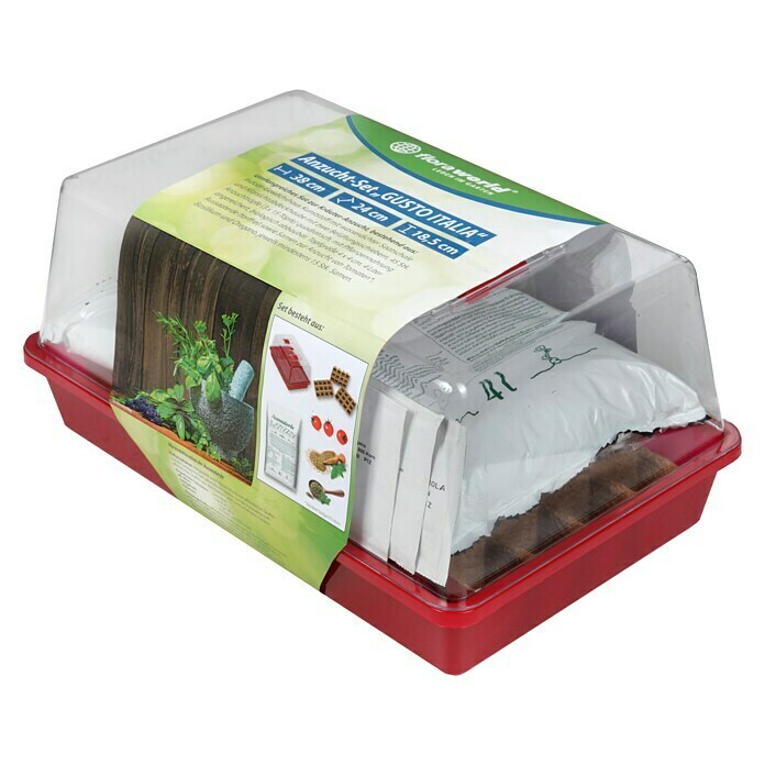 Floraworld Anzucht-Set GustoL x B x H: 38 x 24 x 18,5 cm, Rot Unknown