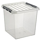 Sunware Aufbewahrungsbox (L x B x H: 30 x 30 x 36 cm, Kunststoff, Transparent, Farbe Griff: Schwarz)