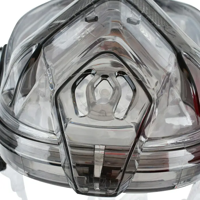 Seac Sub Máscara de Snorkel Libera - L/XL, Plástico, Negro/lima - Primer plano de una máscara facial completa transparente, que muestra los detalles de su diseño y material.