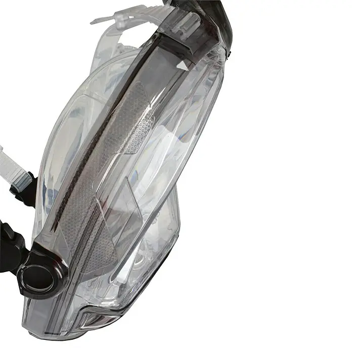 Seac Sub Máscara de Snorkel Libera - L/XL, Plástico, Negro/lima - Primer plano de una máscara de snorkel transparente con detalles en negro, diseñada para la exploración submarina.