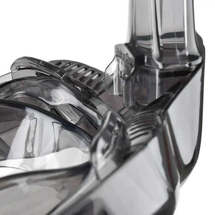 Seac Sub Máscara de Snorkel Mágica - L/XL, Plástico, Negro/lima - Primer plano de una máscara de buceo de plástico transparente, destacando los detalles finos y la construcción de alta calidad.