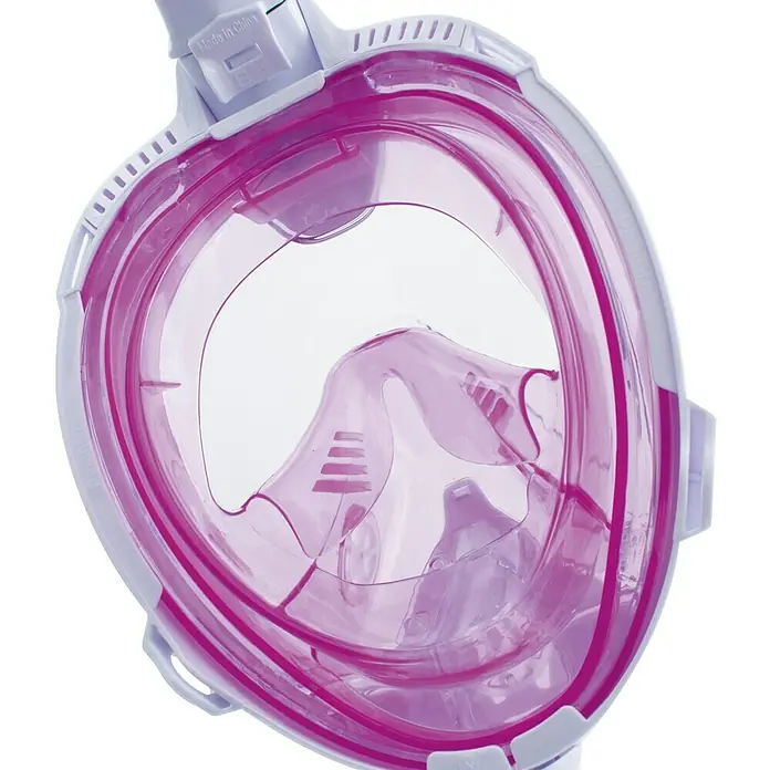 Seac Sub Máscara de Snorkel Fun Junior - XS/S, Plástico, Rosa - Primer plano de una máscara de snorkel rosa con visor transparente. Ideal para exploración submarina y respiración cómoda.