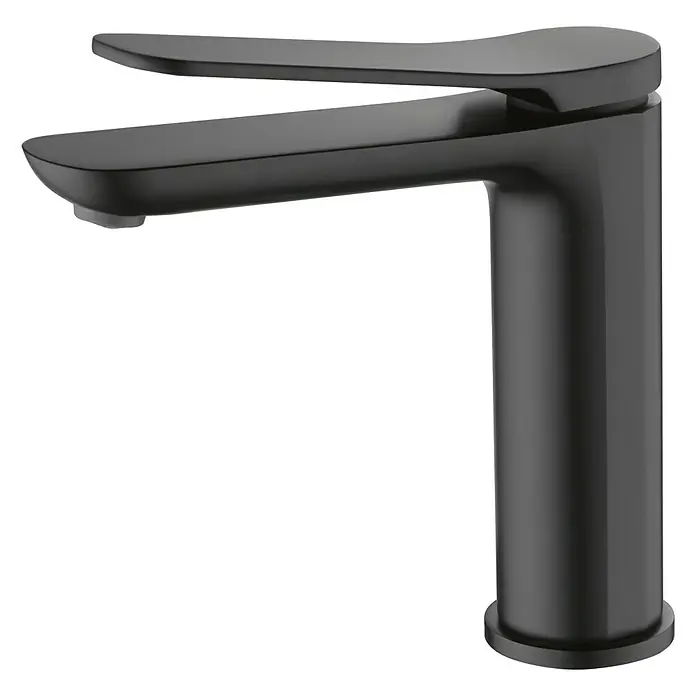 Imex Dinamarca Grifo de lavabo - Negro - Elegante grifo de baño negro mate con un diseño moderno. Un accesorio elegante que combina funcionalidad y estética para cualquier baño.