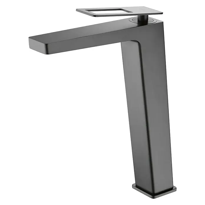 Imex Suecia Grifo de lavabo alto - Negro - Elegante grifo de lavabo alto negro. El diseño moderno con líneas limpias lo convierte en un atractivo en cualquier baño.