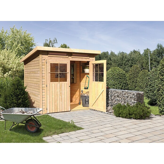 Karibu Gartenhaus (Natur, Holz, 3,02 m², Wandstärke: 19 mm)