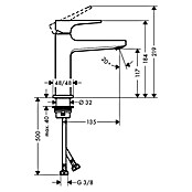 Hansgrohe Metropol Waschtischarmatur 110 (Chrom, Glänzend)