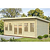 Palmako Caseta de jardín (Madera, 19,4 m², Espesor de pared: 44 mm, Natural)
