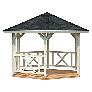 Palmako Gartenpavillon Betty (Außenmaß inkl. Dachüberstand (B x T): 488 x 423 cm, Holz, Natur)