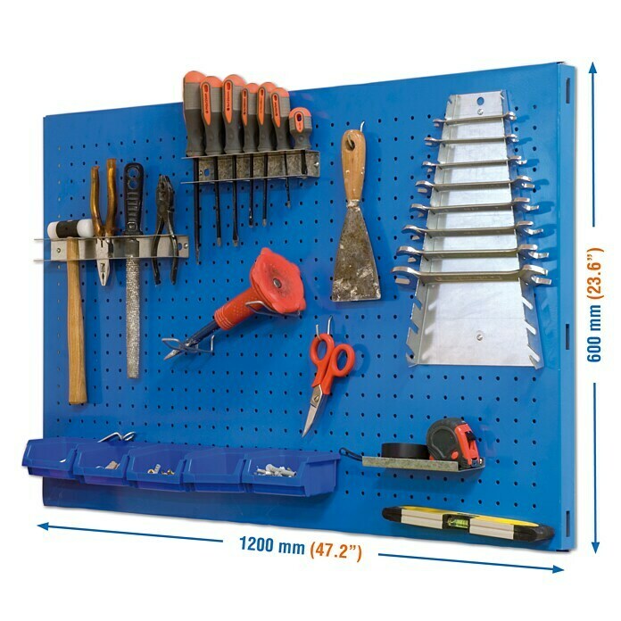 Wall Control Sistema modular de organizador de herramientas de tablero  perforado, unidad de almacenamiento de herramientas de metal montado en la