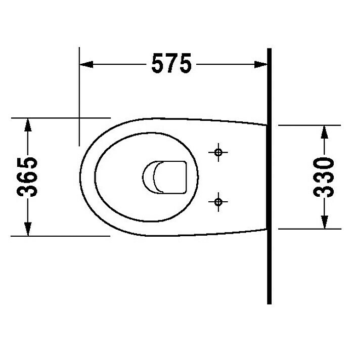 Duravit Architec Wand-WC Typ 1 (Mit Spülrand, Ohne Spezialglasur, Spülform:  Tief, WC Abgang: Waagerecht, Weiß) | BAUHAUS | Armaturen